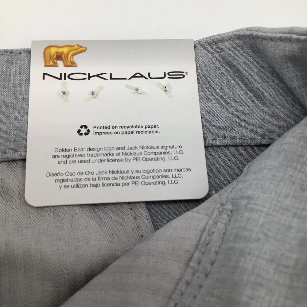 Nicklaus‎ Mens Eco Choice Golf Shorts Gray Size 40 NWT